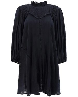 Isabel Marant Isma Dress With All-Over Perforated Floral Motif - Black