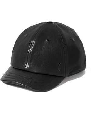 Saint Laurent Cassandre Leather Cap - Black