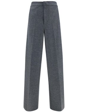 Jil Sander High-Waisted Tailored Wool Trousers - Blue
