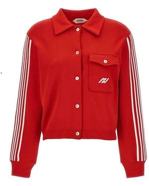 Autry Side Band Cardigan - Red