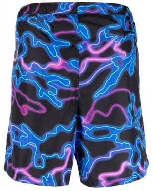 Valentino Neondruck Schwimmshorts - Blau