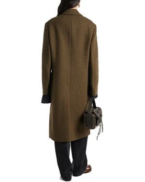 Acne Studios Checked Double-Breasted Wool Blend Coat - Green
