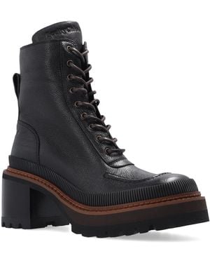 See By Chloé Schnuerstiefel Mahalia aus Leder - Schwarz
