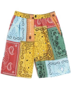 Marcelo Burlon All Over Bandana Shorts - Blue