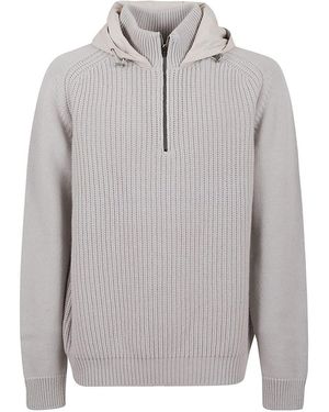 Herno Resort Hooded Wool Jumper - Grey