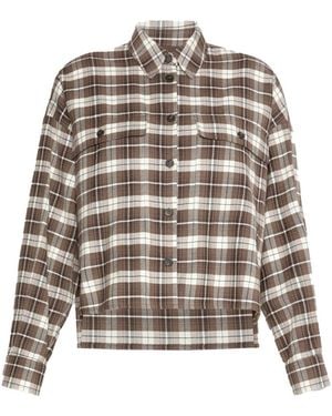 Weekend by Maxmara Weekend Plaid Flannel Shirt - Grey