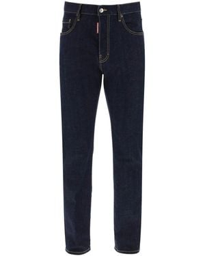 DSquared² Straight-Leg Cotton Denim Jeans With Logo Detail - Blue