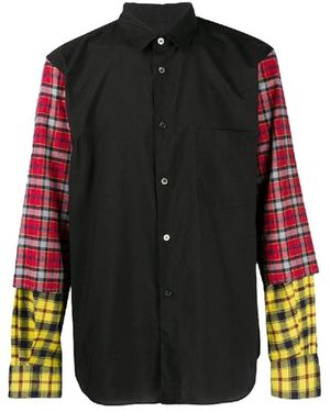 Comme des Garçons Checked Sleeve Shirt - Black