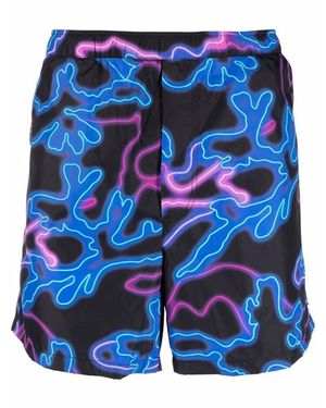 Valentino Pantaloncini Da Nuoto Di Neon - Blu