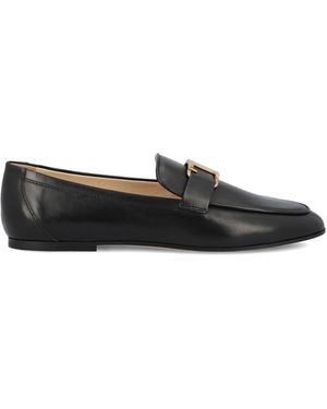 Tod's Tod T Timeless Leather Loafers - Black