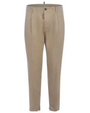 DSquared² Cotton Trousers - Natural