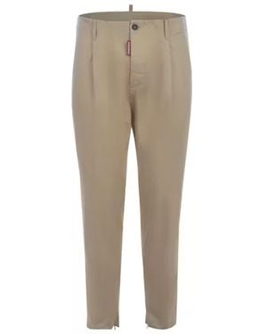 DSquared² Cotton Trousers - Natural