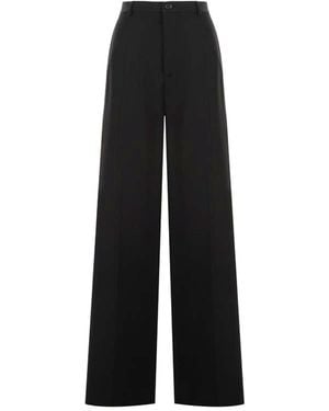 Balenciaga Wool Flared Trousers - Black
