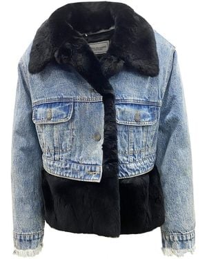 Forte Fur Lining Denim Jacket - Blue