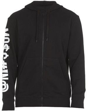 Moschino Cotton Zip-up Sweatshirt - Black