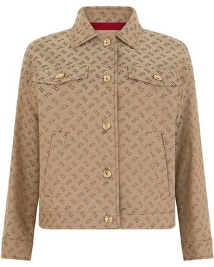 Herno All-Over Logo Jacket - Natural