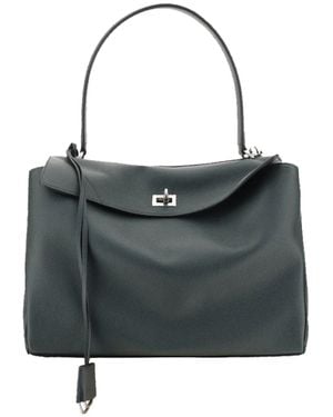 Balenciaga P107Jd- Rodeo Leather Shoulder Bag - Gray