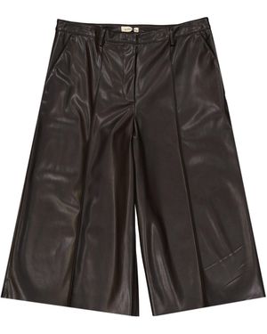 Blanca Vita Faux Leather Shorts - Grey