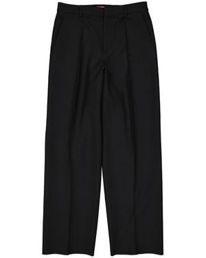 Valentino Wool And Silk Trousers - Black
