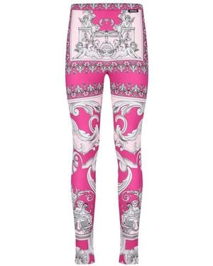 Versace Baroque Print Leggings - Pink
