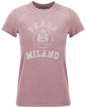 Prada Jersey T-Shirt - Pink