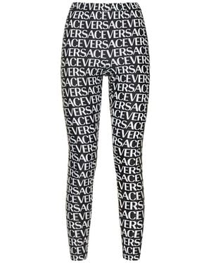 Versace Logo Leggings - Black