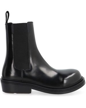 Bottega Veneta Brushed Leather Chelsea Boots - Black