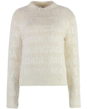 Balenciaga Jacquard Logo Jumper - White