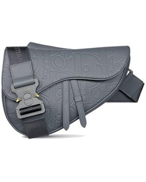 Dior Leather Saddle Bag - Grey