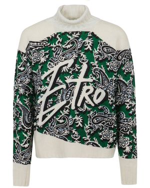 Etro Maglione a collo alto a coste di - Verde