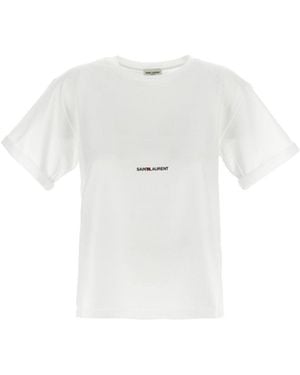 Saint Laurent Boyfriend T-Shirt With Logo - White