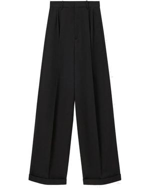 Loewe Cotton And Silk Trousers - Black
