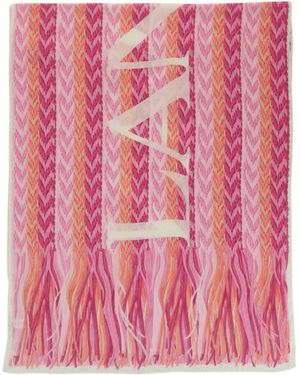 Lanvin Sciarpa con logo Chevron - Rosa
