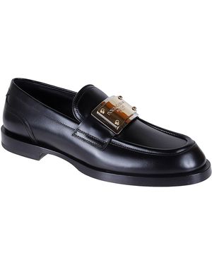 Dolce & Gabbana Leder -Slipper - Blau