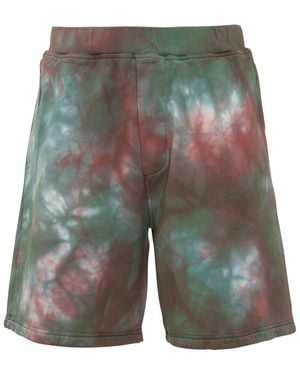 DSquared² Cotton Tie-Dye Shorts With Elastic Waist - Grey