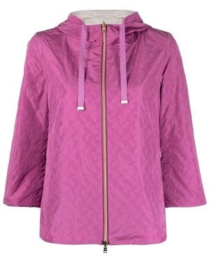 Herno Reversible Monogram-Print Jacket - Purple
