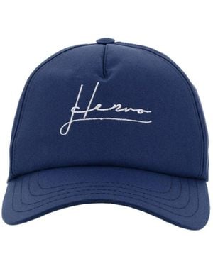 Herno Cotton Logo Cap - Blue