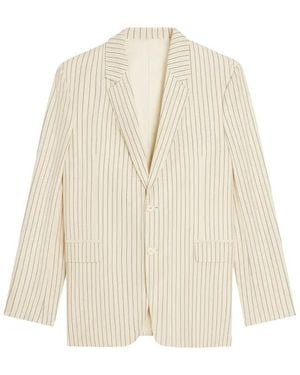 Celine Wool Striped Blazer - Natural