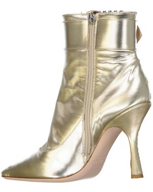 Alexandre Vauthier Satin-Stiefel - Mettallic