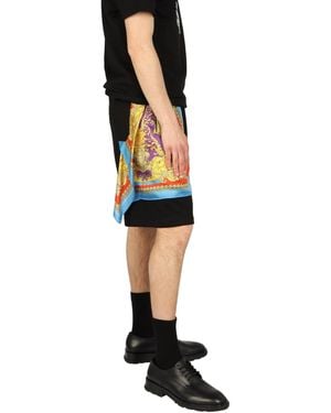 Versace Barocco Göttin Nachtdruck Shorts - Blau