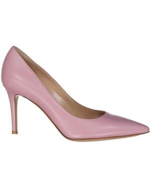 Gianvito Rossi 85 Leather Court Shoes - Pink