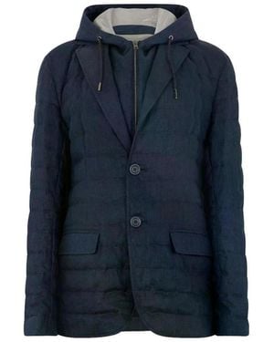 Herno Linen Quilted Jacket - Blue