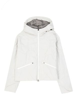 Herno Cropped Down Jacket With Design And Hood - White