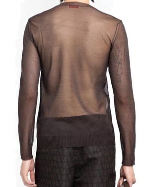Valentino Semi-Transparent Jumper Silk - Brown