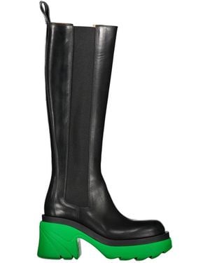 Bottega Veneta Fl Leather Boots - Green