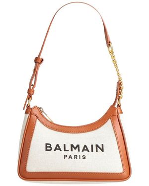 Balmain B-Army Logo-Print Shoulder Bag - White
