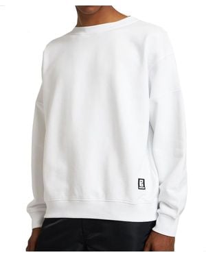 Balmain Logo Sweatshirt mit seitlichem Patch-Detail - Weiß
