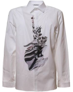 Neil Barrett State Of Liberty Cotton Shirt - Grey