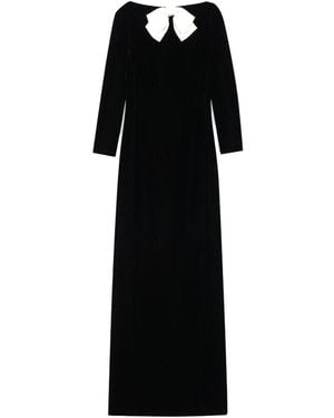 Saint Laurent Velvet Long Dress - Black