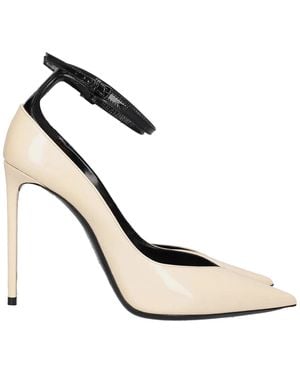 Saint Laurent Zoe Leather Court Shoes - White